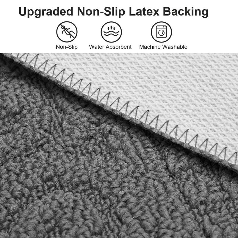 VANZAVANZU Kitchen Rugs, 31"x19" Kitchen Mats, Half Moon Round Kitchen Rugs Carpet, Specialized in Ultra Anti Skid Absorbent and Machine Washable for Kitchen Doorway Floors Accessories (Gray) - Image 5